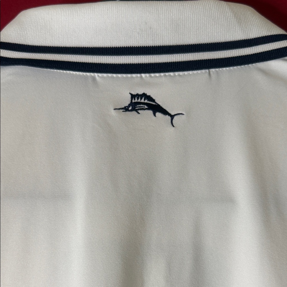 Tommy Bahama White Button Down Shirt with Black Trim - Picture 6 of 8